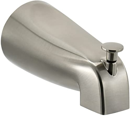 Slip Fit Tub Spout with Pull-Up Diverter for 1/2 inch Copper Tube, Brushed Nickel