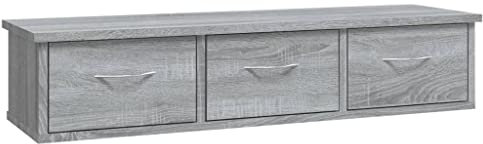 vidaXL Armario de Pared Flotante Colgante Almacenaje Salón Sala de Estar Hogar Muebles Decoración Madera Contrachapada Gris Sonoma 88x26x18,5 cm