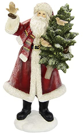 Flair Flower mit Tannenbaum Figur Dekoration Tisch Tischdeko Dekofigur Geschenke Weihnachtsdeko Weihnachtsschmuck Kunstfigur Figuren Deko Statue Skulptur, 244108R, Rot, 29x15x11 cm