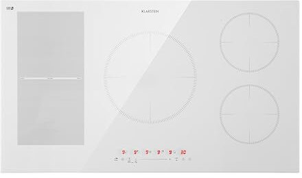Klarstein Induktionskochfeld - Glaskeramik Einbau-Kochfeld Mit 5 Platten, Touch-Display, Digitalanzeige, Timer-Funktion, Schnelles Aufheizen - 9000 Watt
