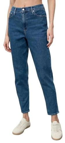Calvin Klein Jeans Mom Jean Konisch Zulaufend, Damen, Denim (Denim Dark), 32W