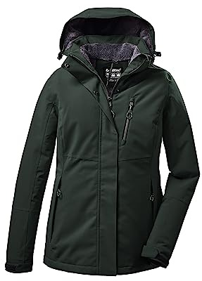 killtec Damen Funktionsjacke/Winterjacke mit abzippbarer Kapuze KOW 140 WMN JCKT, dunkelgrün, 46, 37411-000