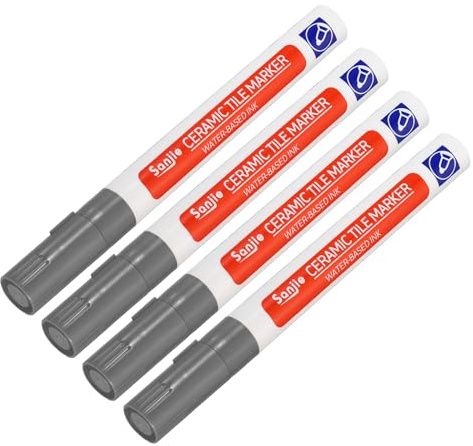 YOKIVE 4 Plumas De Pintura Para Lechada, Marcador De Baldosas Impermeable Color Gris, Restauración De Juntas De Lechada, Ideal Para Balcón, Cocina, Baño