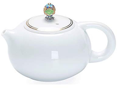 HAVVMK Tetera de kungfú de Porcelana Blanca de Apariencia Simple, Juego de té de cerámica antiescaldado, Tetera Individual para Uso doméstico