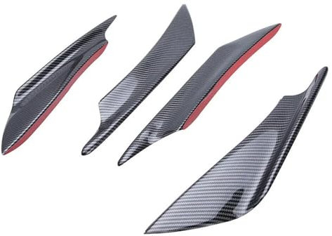 Frontspoiler Stoßfänger Lippe Universal Auto Frontspoiler Heckstoßstange Seiten-Canards Splitter Flossen Schwarz Auto Frontspoiler Spoiler Antikollisions-Stoßstangenschutz Auto Frontspoiler