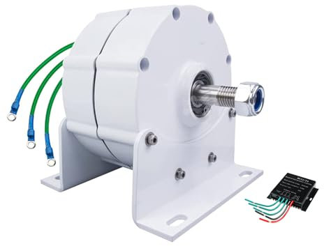 HUIZHITENGDA 1000W-3000W Dreiphasen-Lichtmaschine 12 V 24 V 48 V Permanentmagnet Wechselstromgenerator Motor Mit Controller Für Vertikale Horizontale Windturbine (Mit Basis),48v