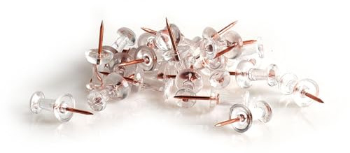 Pinnwandnadeln Kegelform, Transparent mit Stahlnadel, roségold 25-teilig