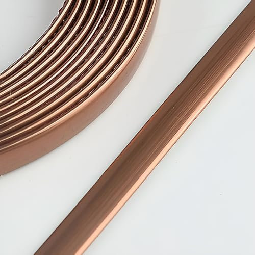 Baguette De Finition Murale Autocollantes, Moulures Murales Auto-adhésive, Moulure Adhésive Flexible, Bandes De Transition, Moulure De Finition Plates, Pour Mur, Miroir, Porte, Armoire(Bronze,300*0.8c