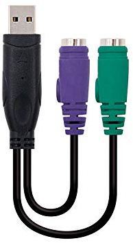 Watio Wave Convertisseur : convertisseur ps/2 vers USB de 15 cm, permet de connecter des appareils PS/2 à des ports USB avec un design compact et des fonctionnalités avancées. *