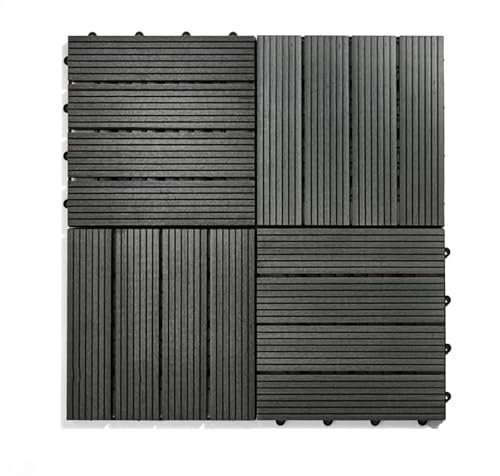 AAMEN Composite Decking Tiles – Decorative Pathway Tiles for Outdoor Spaces | Durable, Weather-Resistant, Easy to Place, Enhance Your Garden's Aesthetic (Pack of 4)
