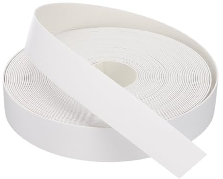 QUARKZMAN Bordo Bianco 50 ft x 1-1/8 pollici Nastro di Bordo in Compensato Flessibile Pre-incollato con Adesivo Termofusibile per il Restauro di Mobili