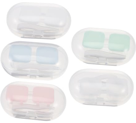 Yardenfun 5 Ensembles Étui Lentilles Contact Transparent Boîtes Rangement Compactes et Durables pour Lentilles de Contact Accessoires Adapté Voyage et Activités Extérieures
