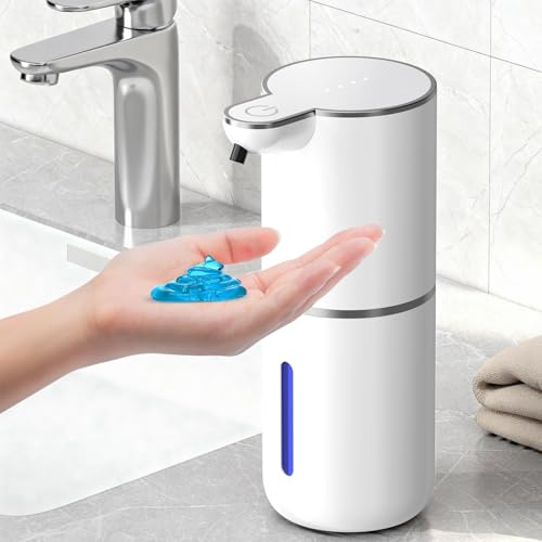 Fachixy Dispensador de jabón automático, sin contacto, dispensador de jabón eléctrico con sensor, recargable por USB, 380 ml, IPX5, resistente al agua para baño, cocina
