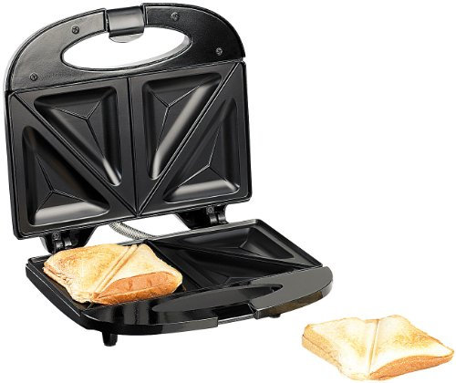 Rosenstein & Söhne Sandwichmaker: Antihaft-beschichteter Sandwich-Toaster für 4 Portionen, 750 Watt (Sandwitchmaker, Sandwich Toster, Waffeleisen)