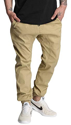 Southpole Men's Basic Stretch Twill Jogger Pants, Deep Khaki, X-Large