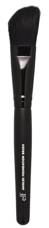 e.l.f Cosmetics Angled Foundation Brush, Synthetic Brush Designed for Precise Makeup Application