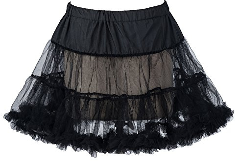 Boolavard 18 50s Retro Tutú Petticoat Underskirt Enagua Negro, Blanco, Rojo, Rosa, Azul (S-M, Negro)