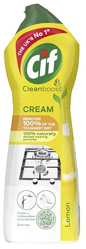 Cif Lemon Cream Cleaner Nettoyant de surface multifonction avec particules de nettoyage 100 % naturelles élimine 100 % des saletés les plus tenaces 750 ml