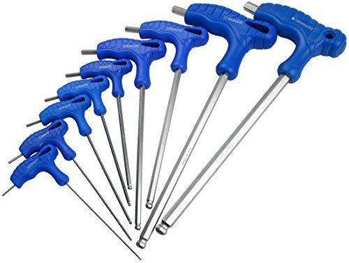 Larcele Innensechskantschlüssel Fluch Schraubenschlüssel Metrisch Satz mit T-Griff NLJBS-06 (1.5-10mm) MEHRWEG