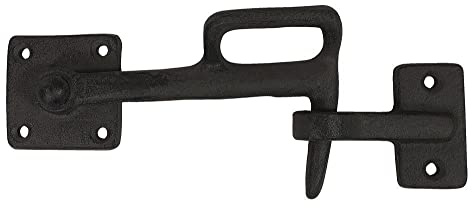 zeitzone Sturmhaken Türhaken Gusseisen Antik-Stil Türschloß Schwarz 20cm