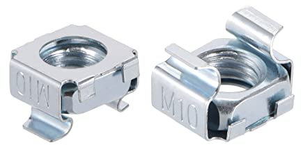sourcing map M10 Cage Nuts for Server Rack Cabinet, Carbon Steel Zinc Plated, 10 Pcs