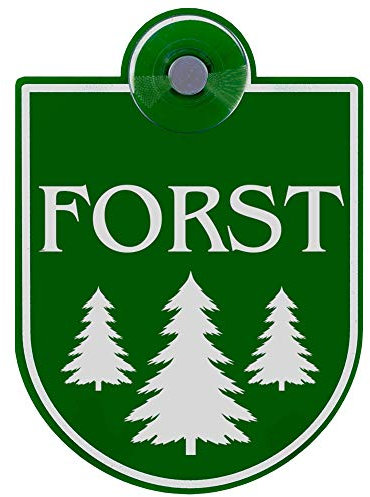 Schilderio Premium Saugnapfschild Schild Forst 3 mm Acrylglas ca.90x125 mm Forst Schild Auto mit 1x Saugnapf 30 mm Autoschild Forst zur Befestigung an Autoscheiben von innen