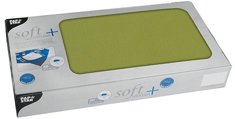 PAPSTAR 20 centrotavola in tessuto non tessuto Soft Selection Plus 80 cm x 80 cm, colore: verde oliva