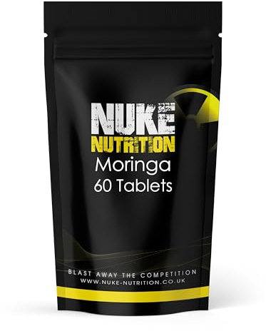 Nuke Nutrition Moringa Tablets 2000mg - 60 Tablets - Pure Moringa Oleifera Supplement Rich in Antioxidants Like Quercetin & Vitamins A, C & B6 - Moringa Leaves Extract - Easy Swallow & Vegan