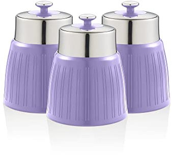 SWAN SWKA1024PURN Retro Set of 3 Canisters, Purple