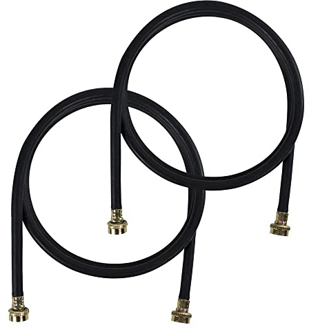 Rubber Washing Machine Hoses (4 Foot - Black) by Kelaro
