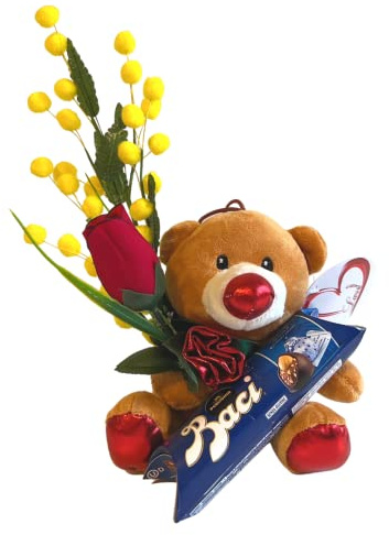 Baci Perugia Regalo San Valentino e Festa della Donna 2025 - Peluche Orsacchiotto + Tubino Perugina 37,5gr - Regalo Natale 2024 (BACI PERUGINA CLASSICI)