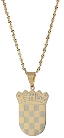 DVRFEBT Halskette Mit Karten Anhänger - Kroatien Karte Flagge Halsabstände, Charme Ethnische Pullover Kette Halsketten, Patriotische Hip Hop Schmuck, Für Frauen Männer Part