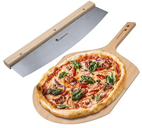MasterPro | Pizzaschneider und Schneidebrett-Set | Ideal für die Zubereitung von Pizzen | Küchenutensilien | Hergestellt aus Hochwertigen Materialien | Leichte Reinigung