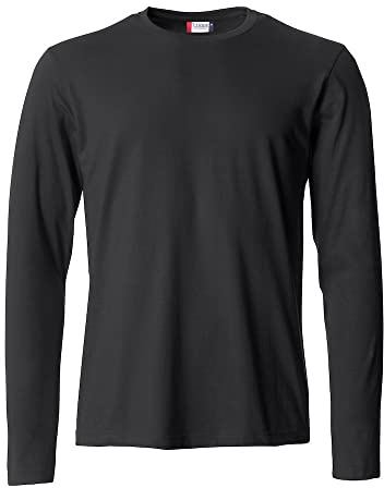 CLIQUE T-shirt basique à manches longues pour homme, Noir , L
