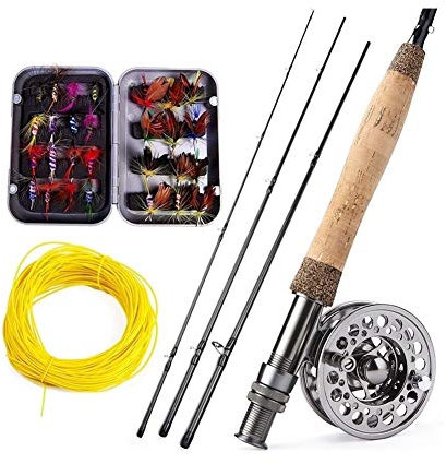 AMEEDA Portative Canne à pêche Pêche à la Mouche Rod Set 2,7M Fly Rod et 2 Couleur Fly Reel Fishing Combo Set Peche Amateurs