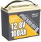 power queen 12V 100Ah Mini LiFePO4 Batterie, Kleiner & Leichter Lithium Batterie mit 100A BMS und Klasse A Zellen, 15000 Zyklen & 10 Jahre Lebensdauer für Wohnmobil, RV, Off-Grid System