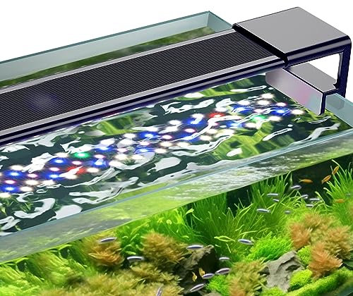 hygger Clip On Aquarium Beleuchtung, Vollspektrum Aquarium LED Beleuchtung,14W 24/7 Beleuchtungs Zyklus Aquarium Licht mit 10 Farben, Einstellbarer Timer,3 Modus für 30-45cm Süßwasser Aquarien