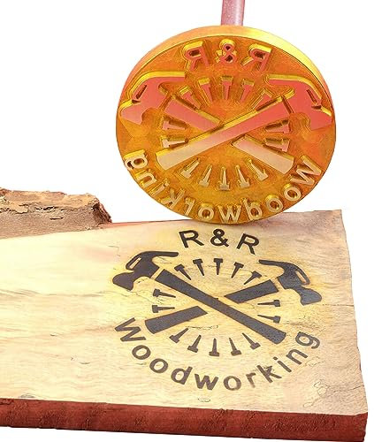AIMOADO Benutzerdefinierte Messing Branding Eisen für Holz Personalisierte Logo Marke Stempel für Unterschrift, Leder, Lebensmittel, Holz Branding Eisen von Handarbeit (2,5 x 2,5 cm)