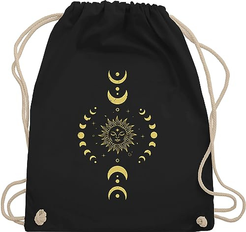 Shirtracer Turnbeutel Rucksack - Taschen - Yoga Namaste Mandala Chakra - Unisize - Schwarz - tasche yoga-tasche joga stofftasche baumwolle meditation geschenke fans für alles motiven mit motiv