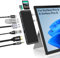 Surface Pro 11 Zubehö mit 4K HDMI, USB-C Thunderbolt 4 (8K@30Hz Video+40G Daten+100W PD), 100M RJ45, 2 USB 3.0, SD/TF Kartensteckplatz, 3.5mm Audio, Triple Display für Surface Pro 9/10/11/X