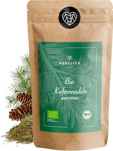 Bio Kiefernnadeln 500g - Kiefernadeltee Bio, getrocknete Kiefernnadeln aus Wildsammlung - lose Kräuter 100% rein - Kiefernnadel Tee | Herzlich Natur