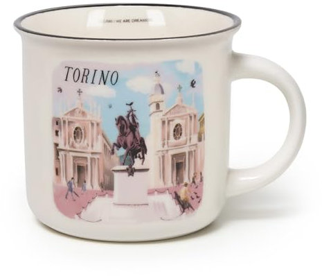 Legami - Tazza Cup-puccino in Porcellana New Bone China, Tema Torino, Tazza da Colazione, World Cities, Mug Caffè Thé, Lavabile in Lavastoviglie, Diametro 10 cm, Capacità 350 ml