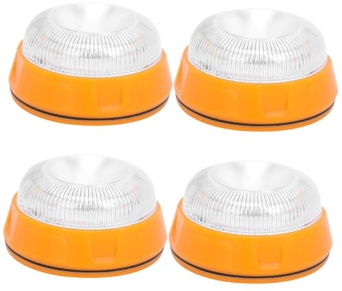 PACKOVE 4piezas Luz De Advertencia Magnética Led Amarilla Para Vehículos Luz Estroboscópica Para Conducción Nocturna y Condiciones Climáticas Adversas