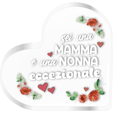 NAÏZAYA Idea de regalo para el Día del Madre - Placa con corazón Sei una Mamma Nonna Eccepzionale - Ideas Regalos Cumpleaños Originales, 2002900