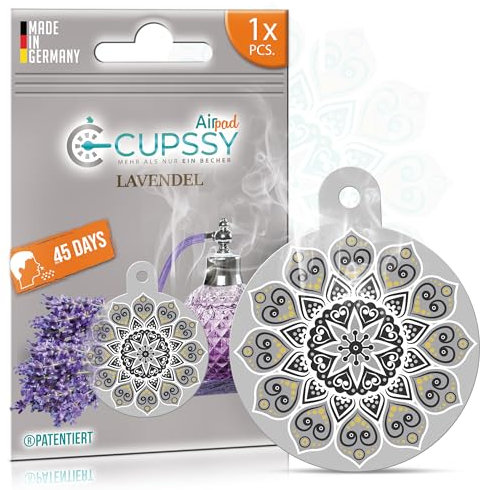 Ambientador de hogar, para la casa, para el Armario, neutraliza malos olores, aroma Lavanda suave y fresco, Cupssy AirPad 1pcs, Fragancia agradable, Perfume Hombre, Perfumes Mujer