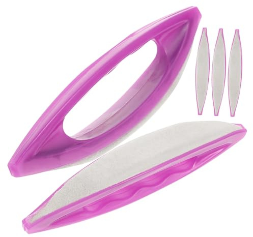 Buffer Unghie Professionale 5 Pezzi Porpora per Manicure | Pp e Pelle Sintetica, Leggero e Portatile, per Uso Personale o Professionale