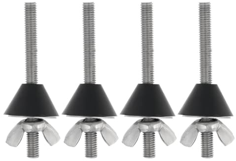 ECSiNG 4 Sets WC-Sitz, lose Scharniere unten, Reparaturset, M6 x 70 mm, Edelstahl, Gummi, WC-Scharnier, Befestigung, rutschfeste Beschläge