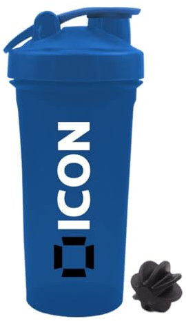 ICON Nutrition Classic Protein Shaker Bottle - 700ml, Made with BPA-Free Plastic, Leak-Proof Protein Shaker, Secure Lid and Mixing Ball, Ideal for Gym, Fitness, and Sports Protein Drink (Blue)