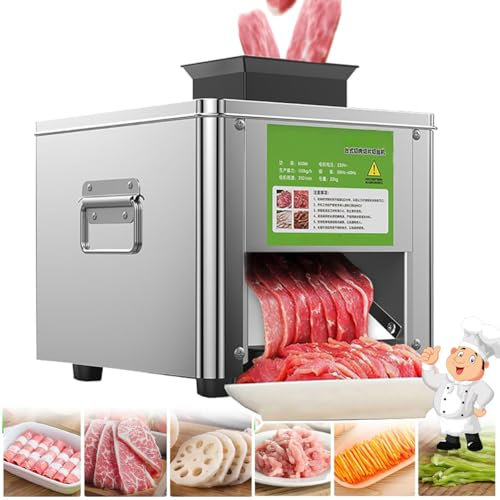 MáQuina Cortadora De Carne De 850 W, Cortadora De Carne EléCtrica Comercial, Cortadora AutomáTica De Acero Inoxidable, MáQuina Cortadora De Verduras, Carne Picada, 150 Kg/H,3.5mm