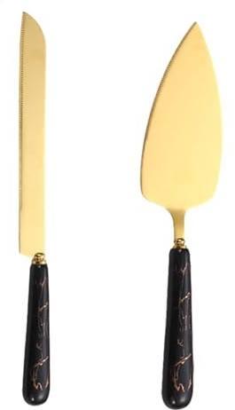 Emporte-pièce et pelle à gâteau – Ensemble de découpe de gâteau de mariage avec poignée en céramique – Pelle à tarte à gâteau, couteau à tarte, couteau à pizza et pelle à gâteau pour anniversaire